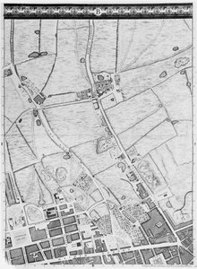 Um mapa do West End e Soho, Londres, 1746